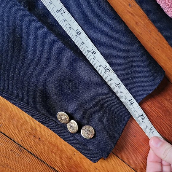 Vintage Jack Fraser Deep Navy Wool Blazer, sz 38S - Picture 10 of 14